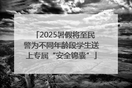 2025暑假将至民警为不同年龄段学生送上专属“安全锦囊”