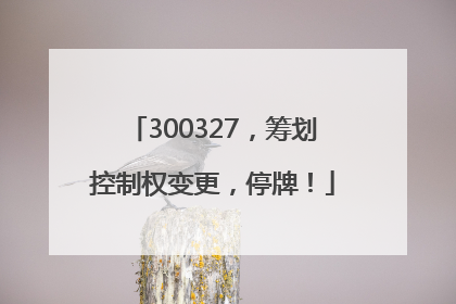 300327，筹划控制权变更，停牌！