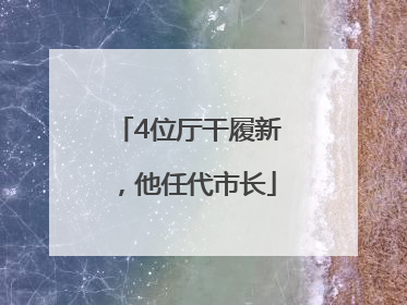 4位厅干履新，他任代市长