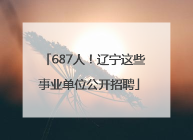 687人！辽宁这些事业单位公开招聘