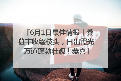 6月1日最佳情报｜桑葚丰收缀枝头，日出霞光万道蓬勃壮观！恭喜